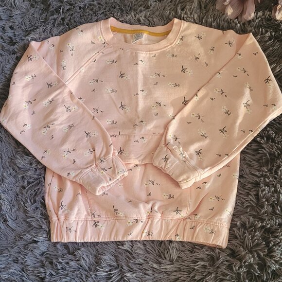 Kid's pink flower sweatshirt - Picture 1 of 3